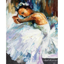 Handmade Ballet Dancer figura pintura al óleo para la decoración de la pared (KVP-010)